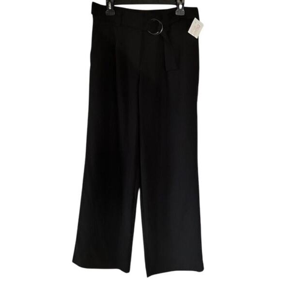 Vila Black Wide Leg Belt Trouser, size 10 NWT - Picture 1 of 6